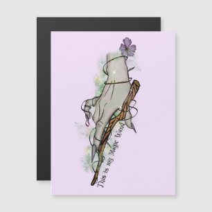 Carte Magnétique Voici Ma Baguette Magique - Main De Sorcière Gothi