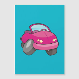 Carte Magnétique Voiture Carton Rose