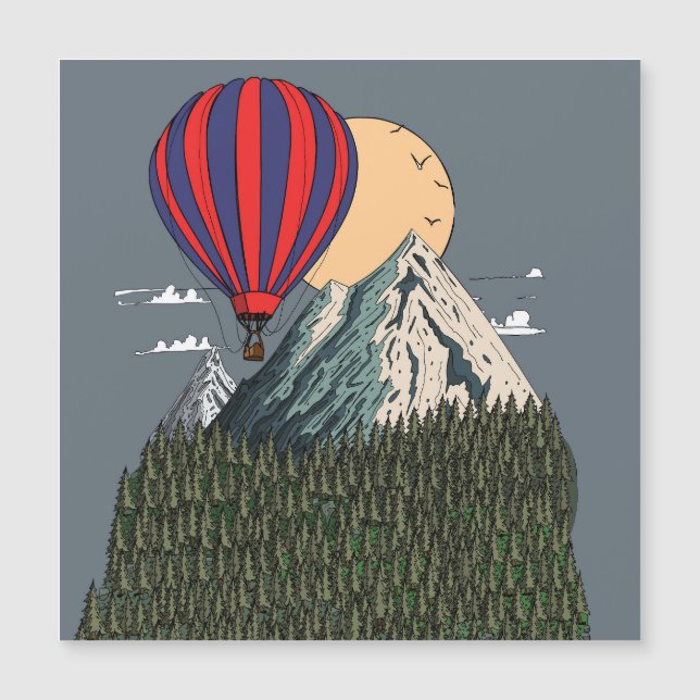 Carte Magnétique Vol en montgolfière le matin (Devant)