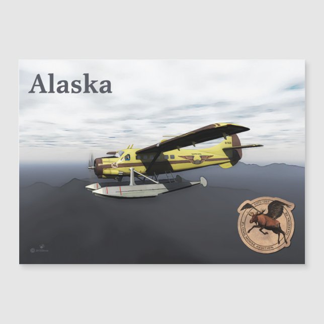 Carte Magnétique Vol Moose Aviation de Havilland DH3-C Otter (Devant)