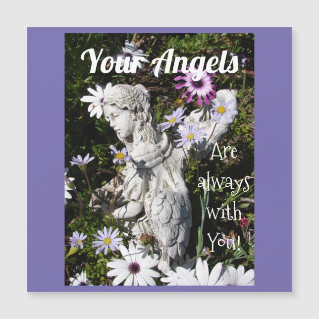 Carte Magnétique Vos anges sont toujours avec vous Floral Angel (Devant)