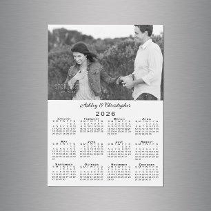 Carte Magnétique Vos noms de photo Personnalisé 2026 Calendrier Mag