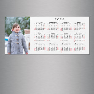Carte Magnétique Votre Calendrier Photo 2025 sur le aimant blanc