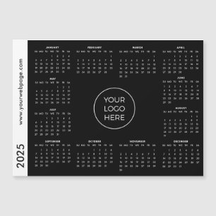 Carte Magnétique Votre logo ici Black 2025 Calendrier magnétique
