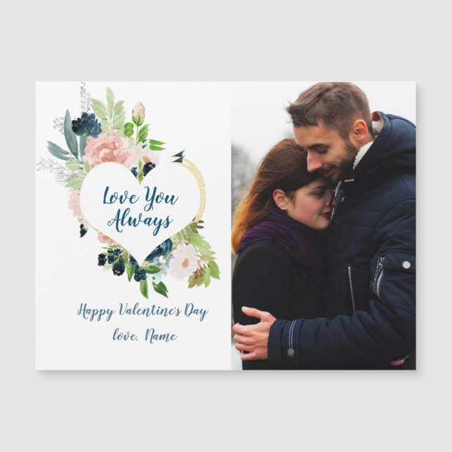 Carte Magnétique Vous aimez toujours Valentine avec votre photo, Co (Devant)
