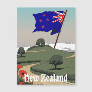 Carte Magnétique Voyage Vintage Nouvelle-Zélande 