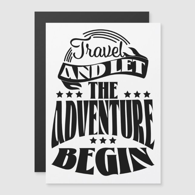 Carte Magnétique Voyagez et laissez l'aventure commencer (Devant / Derrière)