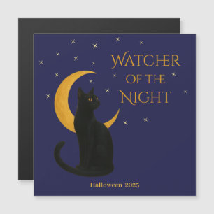 Carte Magnétique Watcher of the Night - Halloween Black Cat aimant