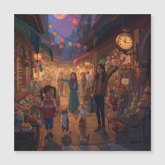 Carte Magnétique Where Cats Wander and Lanterns Glow (Devant)