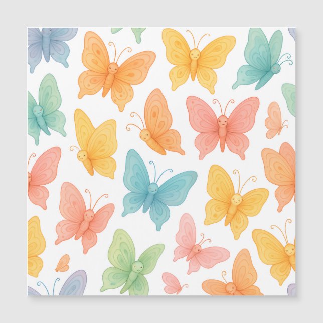 Carte Magnétique "Whimsical Butterflies" (Devant)