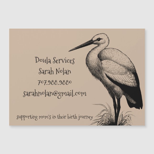 Carte magnétique Whimsical Doula Stork (Devant)