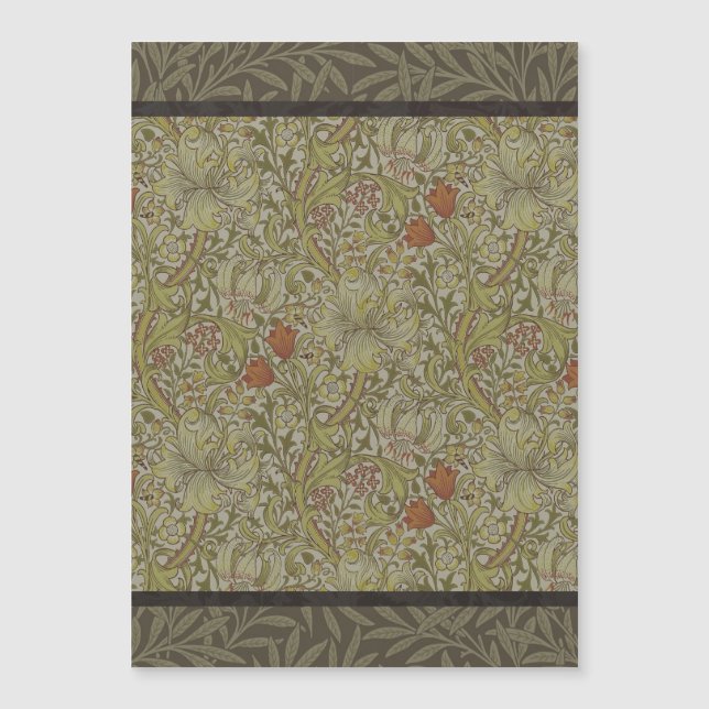 Carte Magnétique William Morris Floral Lys willow art design (Devant)
