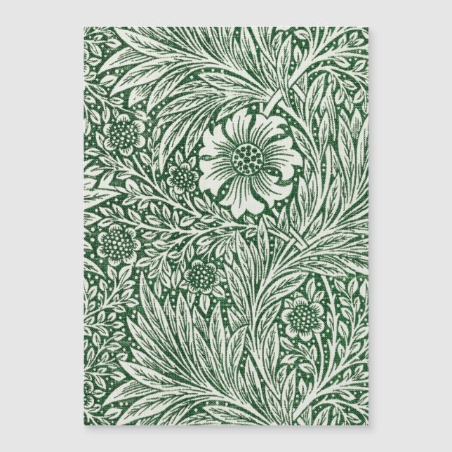 Carte Magnétique william morris marigold fleurs vertes (Devant)
