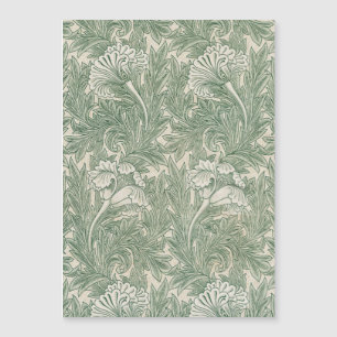 Carte Magnétique William Morris tulip fond textile vert