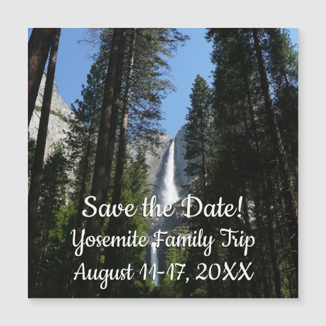 Carte Magnétique Yosemite Falls et Woods Paysage Photographie (Devant)