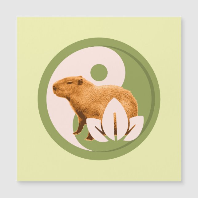 Carte Magnétique Zen Capybara Yin Yang (Devant)