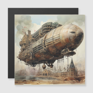 Carte Magnétique Zeppelin Steampunk vintage (2)