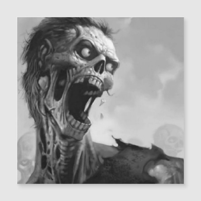 Carte Magnétique zombie hurlant (Devant)