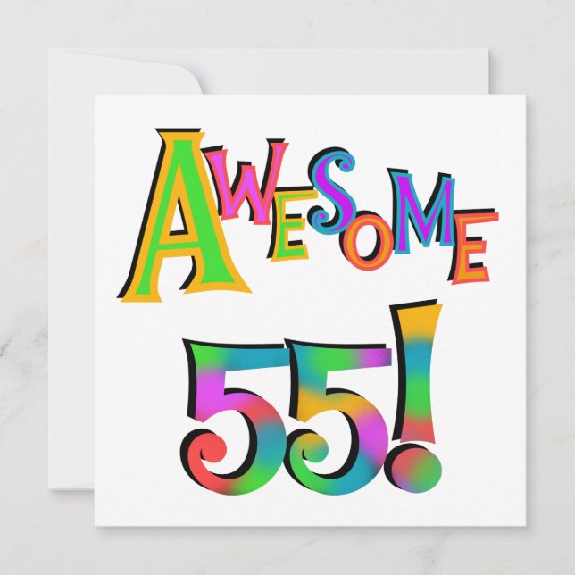 Carte Magnifique 55 T-shirts et cadeaux d'anniversaire (Devant)