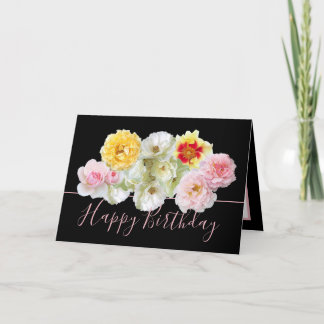 Carte Magnifique Bouquet Floral Rose multicolore Anniver