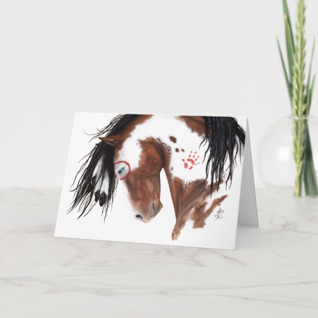 Carte Magnifique cheval Poney peint par BiHrLe (Devant)