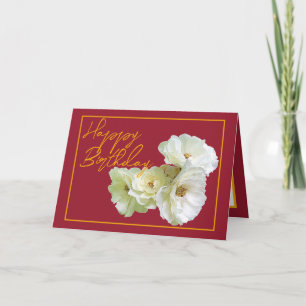 Carte Magnifique Chic Rose Blanc Bouquet Floral Annivers