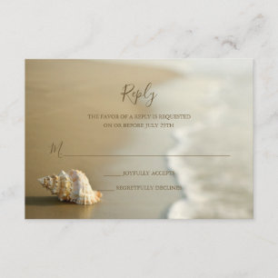 Carte magnifique du mariage de plage de coquillage