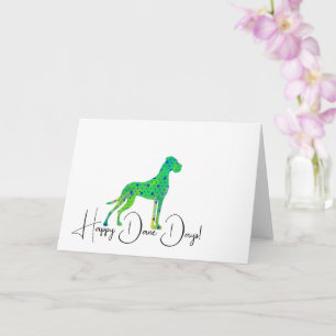 Carte Magnifique illustration verte de Dogue Allemand