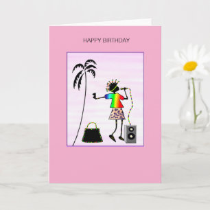Carte Magnifique Lady DJ Music Star Anniversaire
