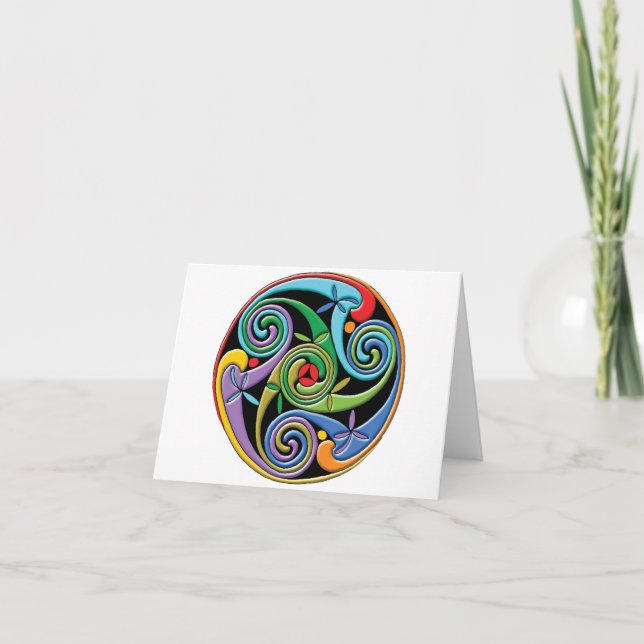 Carte Magnifique Mandala celtique avec des perles coloré (Devant)