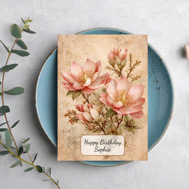 Carte Magnolia Vintage (Créateur téléchargé)