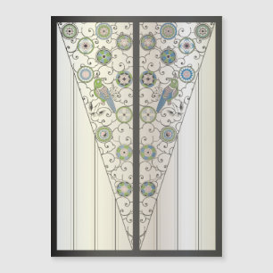 Carte Mah Jongg Art déco Magnet Card