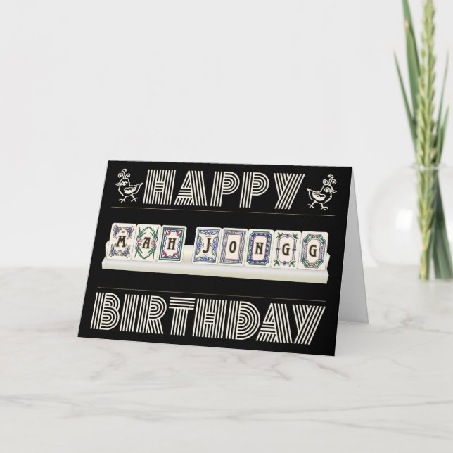 Carte Mah Jongg Birthday White Dragons (Devant)
