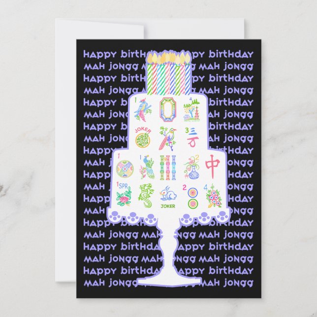 Carte Mah Jongg Cake Anniversaire (Devant)