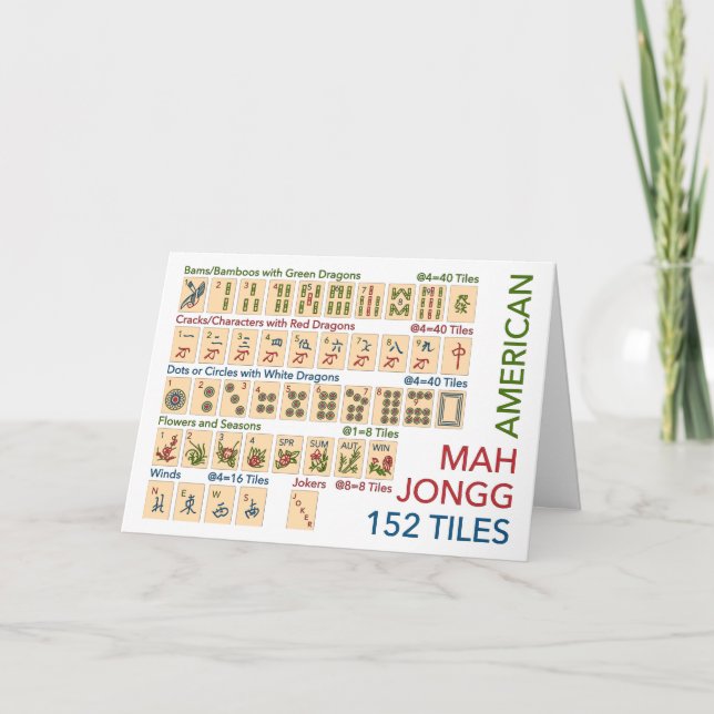 Carte Mah Jongg Carreaux américains (Devant)