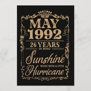 Carte mai 1992 26 ans d'être soleil anniversaire t-shi