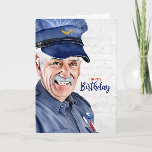 Carte Mail Carrier Caucasian Male Male Postal Birthday (Devant)