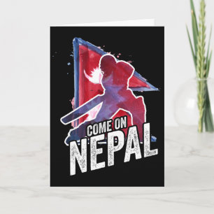 Carte Maillot de cricket du Népal Supporter du drapeau n
