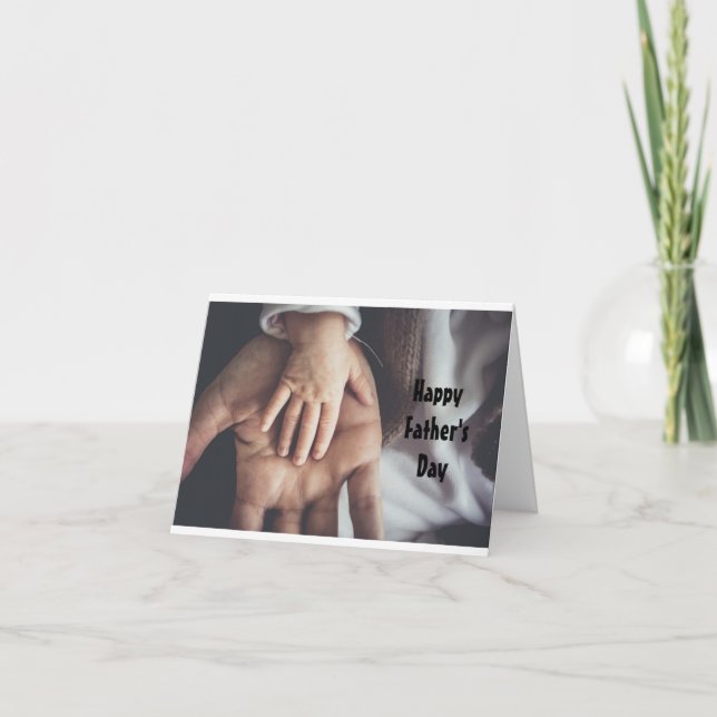 Carte Main d'Enfant avec Main de Père (Devant)