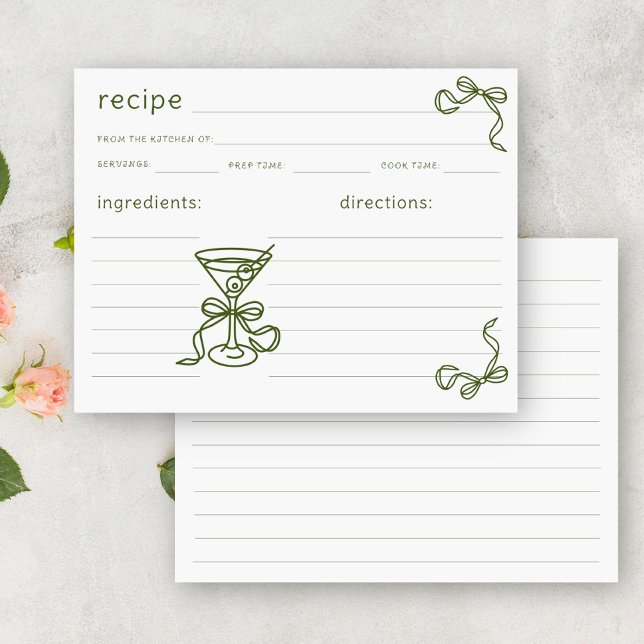 Carte main-dessiner martini recette nuptiale (Créateur téléchargé)