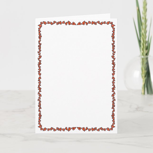 Carte Main tirée jolie amour Coeur Doodle Bordure (Devant)