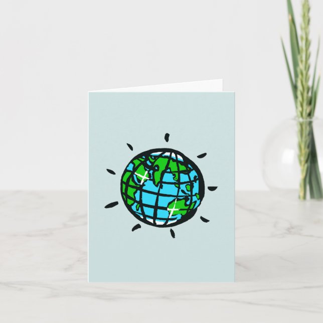 Carte Main tirée - Planète TERRE - Conservation -Aqua (Devant)