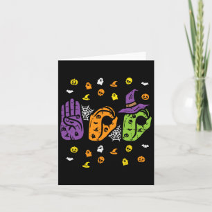 Carte Mains Boo Langue des Signes Américaine Fierté Asl