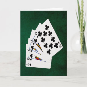 Carte Mains de poker - Brosse royale - Costume de clubs