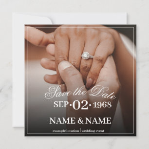 Carte Mains d'un couple de mariage de couleur avec annea