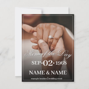 Carte Mains d'un couple Mariage coloré avec anneau