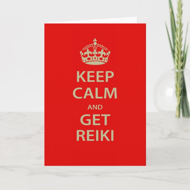 Carte Maintenez calme et obtenez Reiki (Devant)