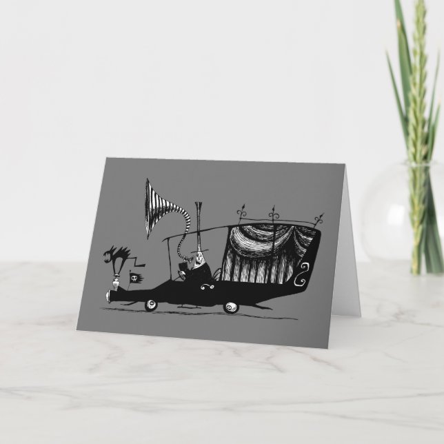 Carte Maire de Halloween Town Conduisant un Corbillard (Devant)