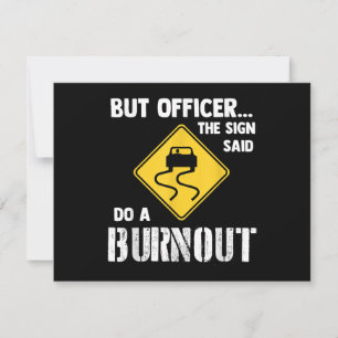 Carte Mais Officier dit faire une brûlure - drôle de voi