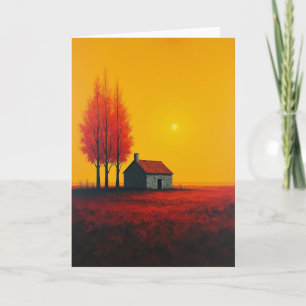 Carte Maison à Toit Rouge pour Anniversaire